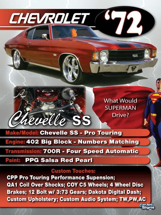 Chevrolet '72 Show Board