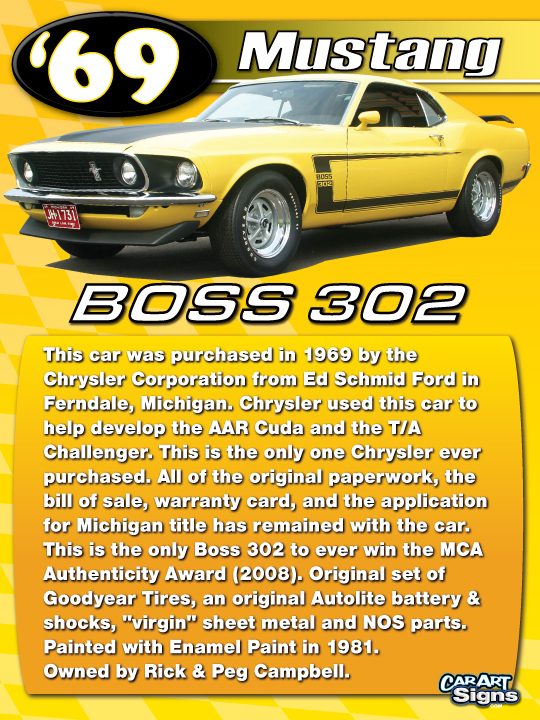 Mustang '69 Show Board